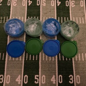 4 TUPPERWARE IDEAL LITTLE BOWLS LIT'L SNACK CUP 8OZ FRUIT 2 BLUE & 2 GREEN - NEW